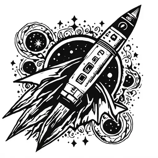 Rocket Ship And Virgo Zodiac Sign