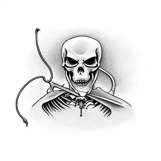 Grim Reaper Looking At His Wrist