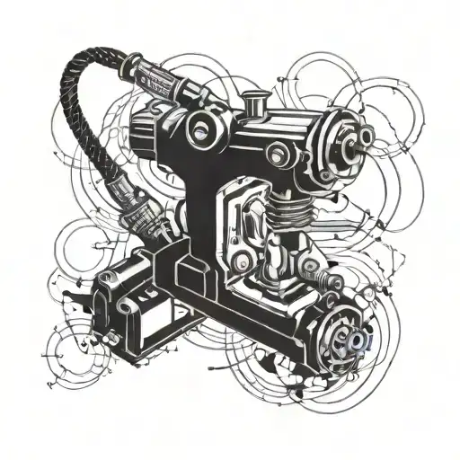 An Abstract Design Combining Elements Of Welding And Heavy Machinery