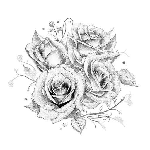 A Beautiful Bouquet Of Flowers With The Names Of Your Children Incorporated Into The Stems Or Petals