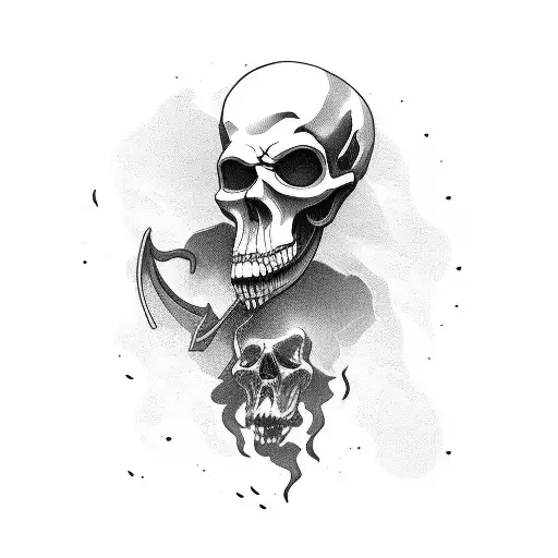 A Man With A Grim Reaper Shadow Behind