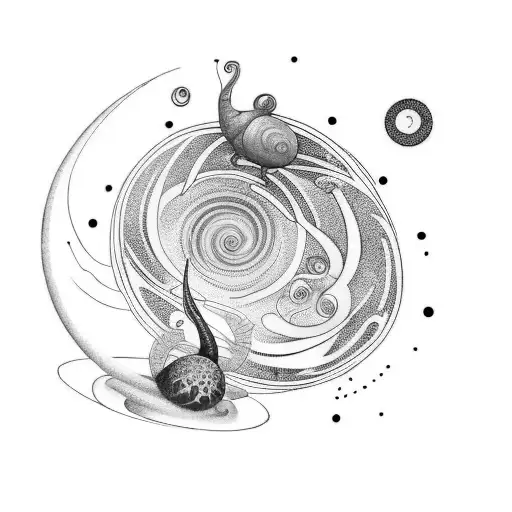 A Tattoo That Combines The Golden Ratio With A Galaxy And A Snail