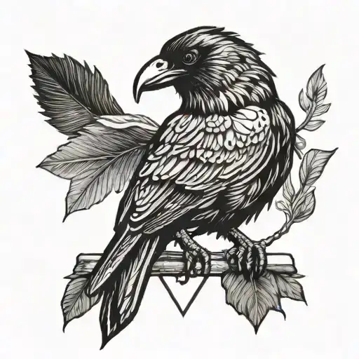 A Crow Looking At An Arrowhead