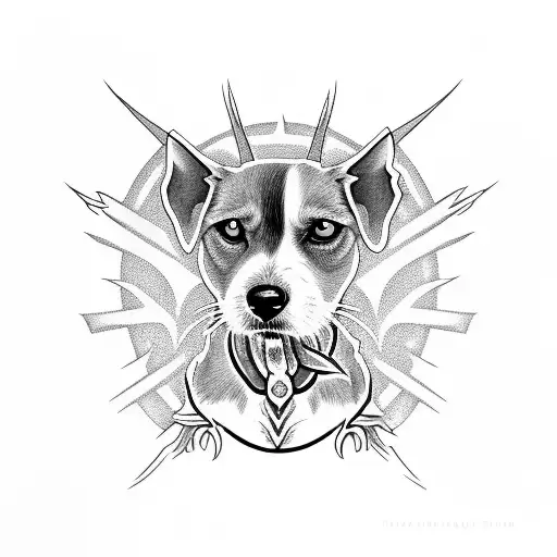 Demon Jack Russel With Eyes On Fire