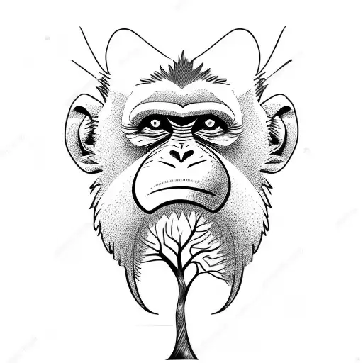 Monkey Climing A Tree