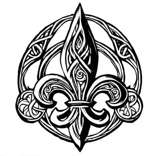 Celtic Triskele And Fleur De Lis