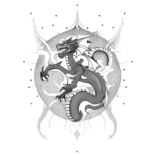 Create A Tattoo Of A Dragon Made Up Of Circuitry