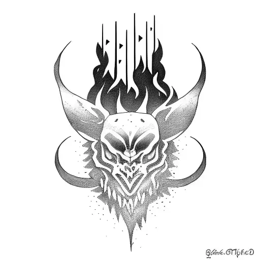 Dark Calligraphy Tattoo Placed On The Side Of The Head Blackwork Large