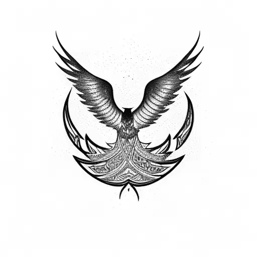 Craft A Tribal-inspired Blackwork Tattoo Representing The Strength Of A Phoenix