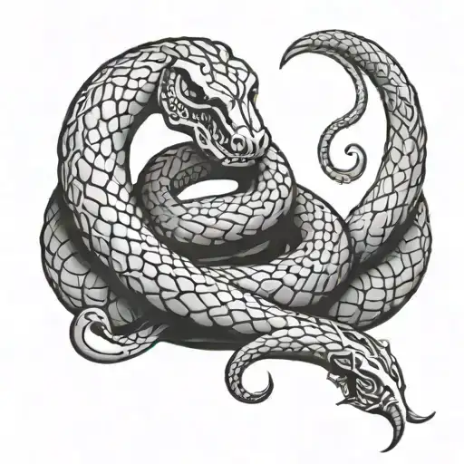 A Snake Coiled Around A Gothic Font Representing The Occupation Of A Snake Charmer