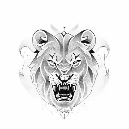 Roaring Lion With A Scare