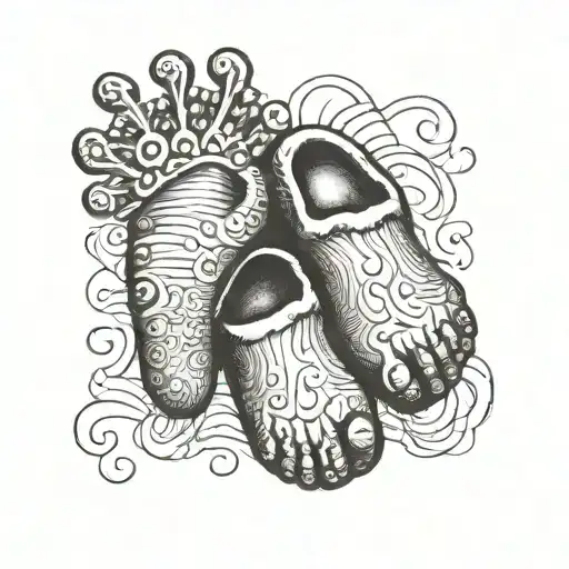 Baby Foot Print With Name Incorporated Within