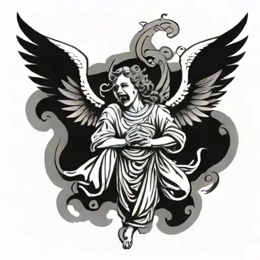 Angel Shouting Loud Using Hand