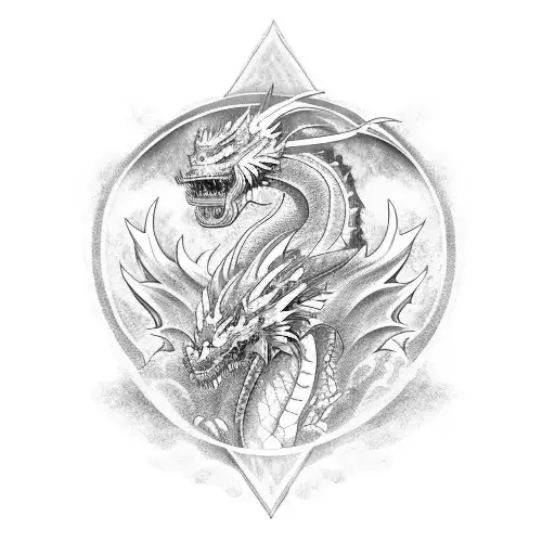 A Fierce Dragon Holding A Greatsword In Its Claws