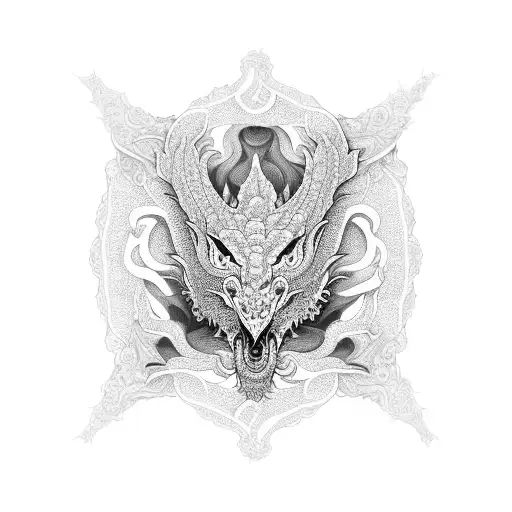 Intricate Ornamental Patterns Interwoven With Delicate Dragon Scales