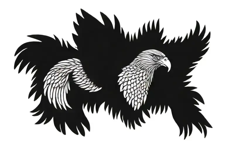 Big Black Eagle On The Entire Back