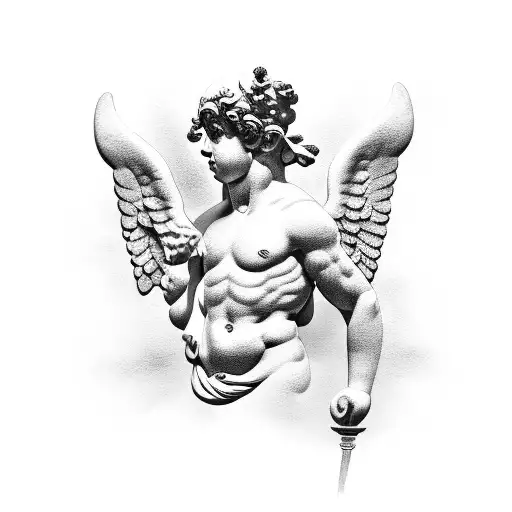 Greek Statue With Little Cupid