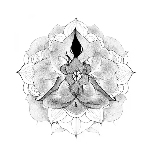 Flowers With Black Leaves In The Middle Of The Design