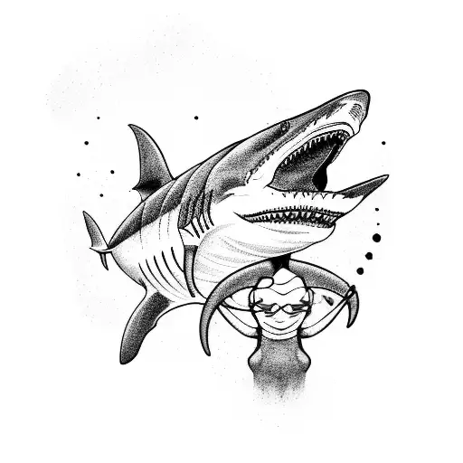 Woman Riding A Shark