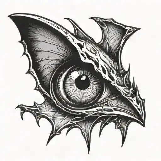An Eye With Bat Wings Coming