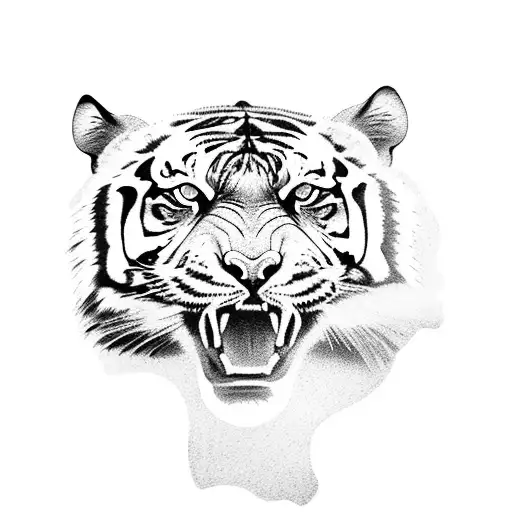 A Majestic Tiger Running Through A Mountain Range