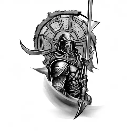 A Spartan Holding A Sword