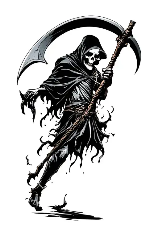Animated Grim Reaper Holding A Scythe