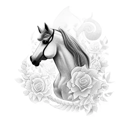 Chess Horse With Flowers