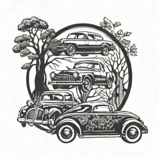 Incorporate Vintage Car Parts Into A Family Tree Design