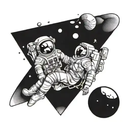 Astronaut Girl Distant Planet