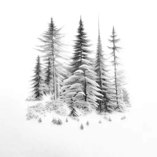 Majestic Forest Landscape With A Hidden Hunter