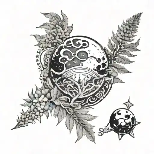 The Planet Pluto Surronded By Ferns And Silent Princesses From Zelda