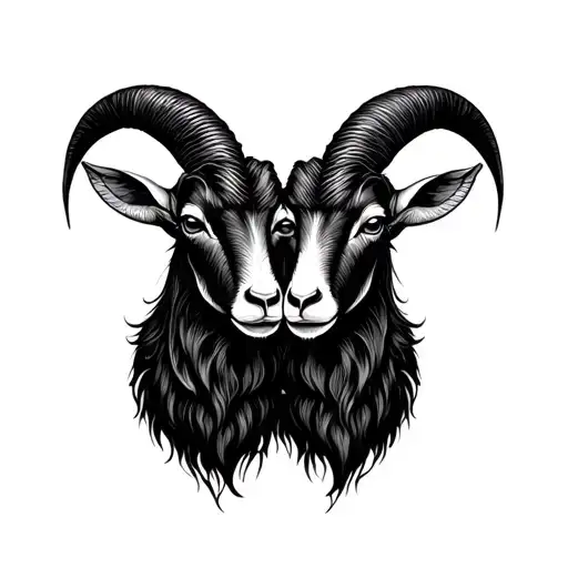 Two Headed Black Goat