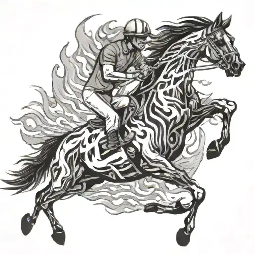 A Fiery Horse Racing Through The Flames Left Arm