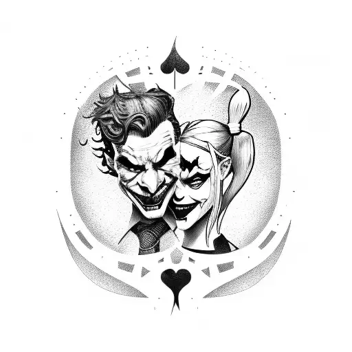 Joker X Harley Quinn With Brutal Lettering For Hand
