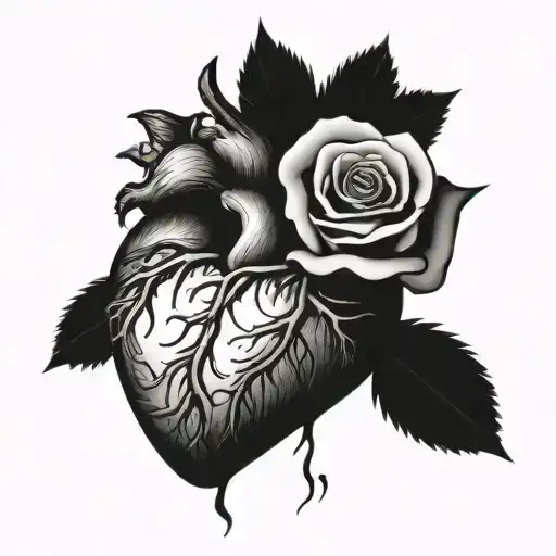Heart Cut By A Rose