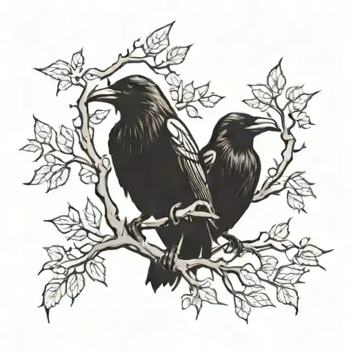 Raven In Branches