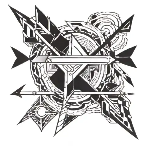 Arrow Made With Lines And Shapes