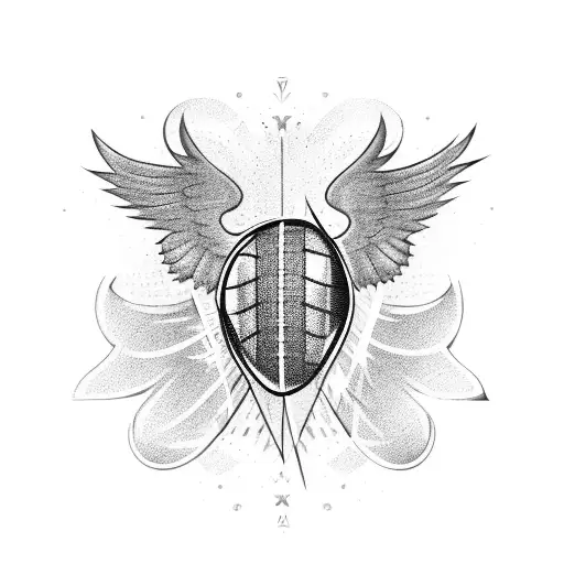 Football Heart With Wings