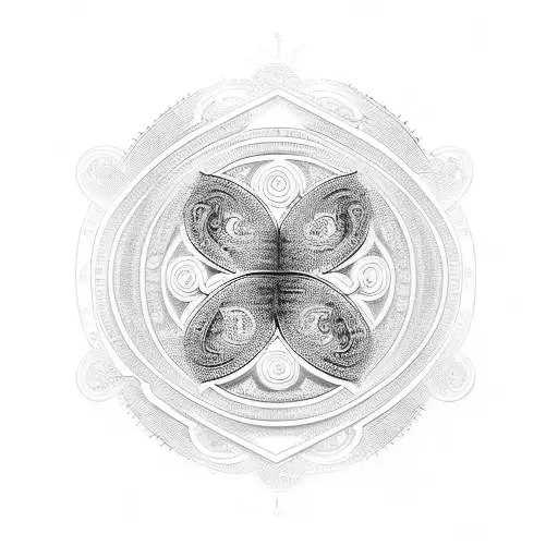 Yin Yang Symbol With Intricate Maori Design Elements