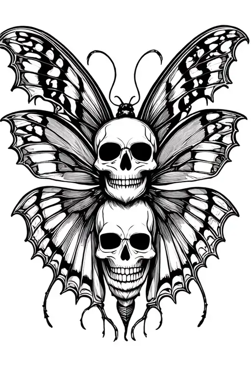 Moth With A Skull Wearing
