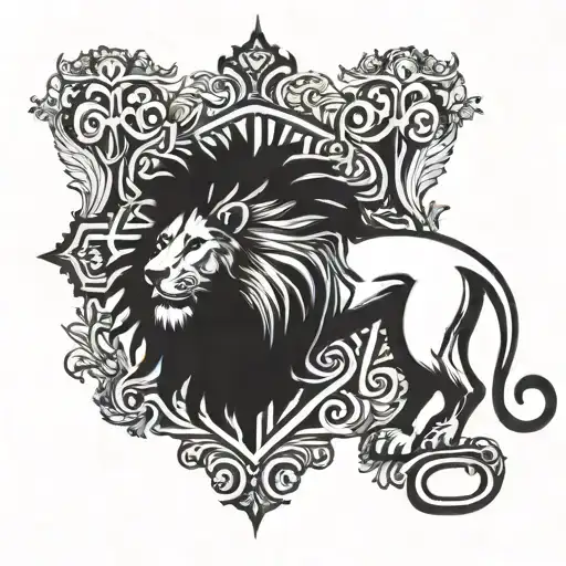 Lion And Initials