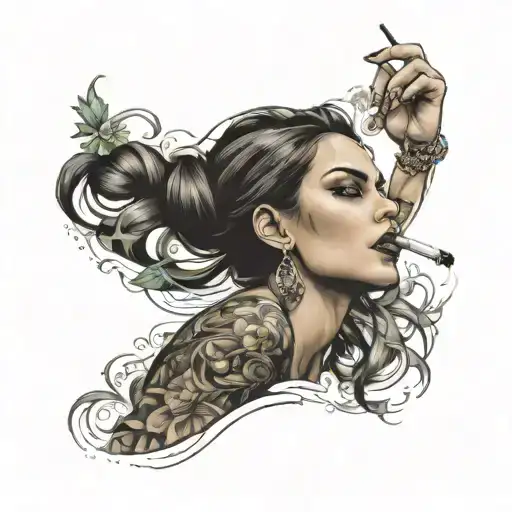 Badass Girl Smoking Weed