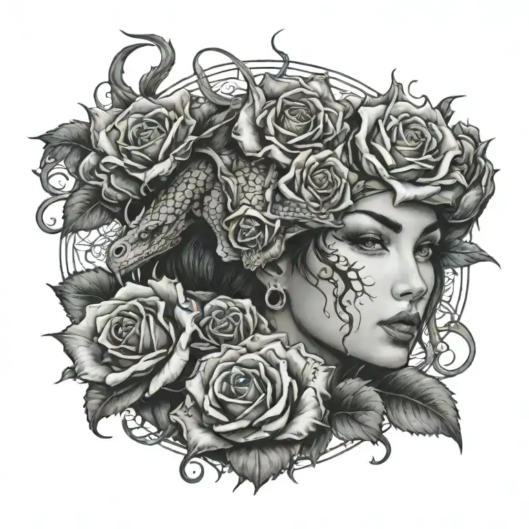 Dragon Roses Woman