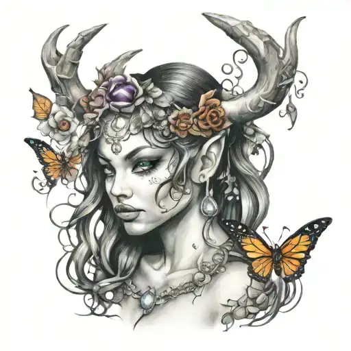 Fairy With Horns And Gems