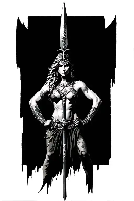 Ares As A Women With Spear