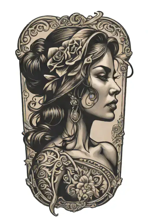 Woman Body Silhouette Flexing