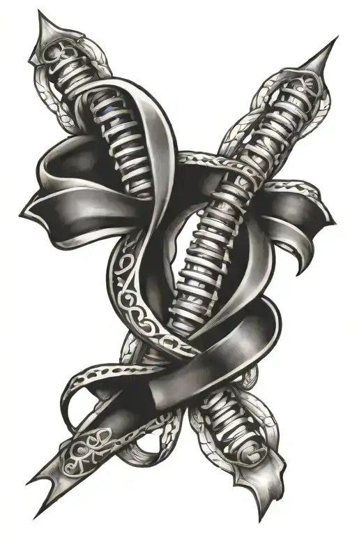 Dna Strand Into Cancer Ribbon Intertwined