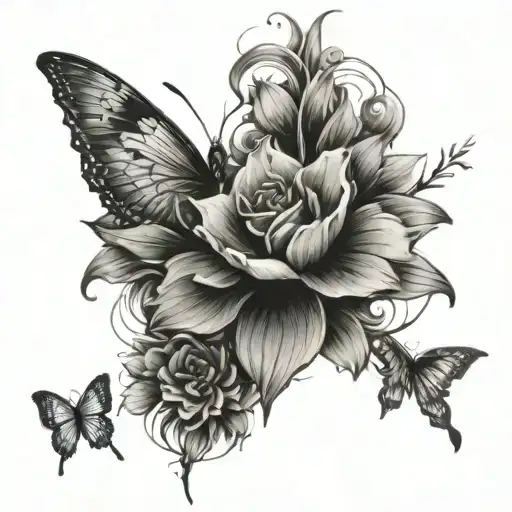 Abstract Flower Butterfly Tree Spine