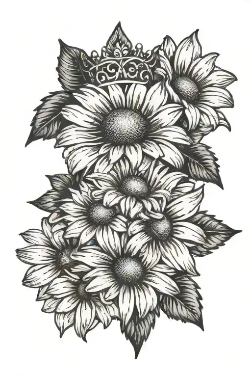 Daisy Flower With Queen Crown